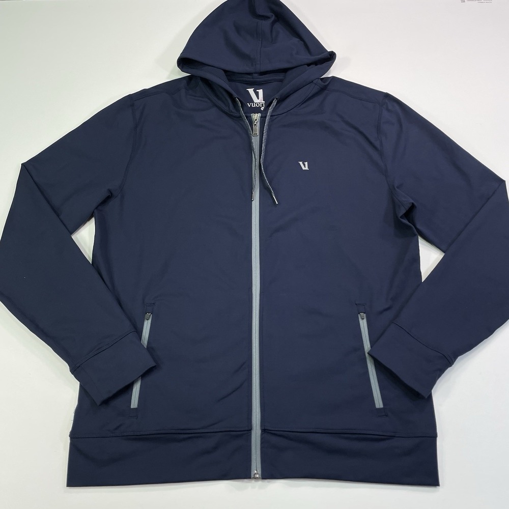 Vuori Sunday Element Hoodie Men's XL Navy Blue Full Zip Performance